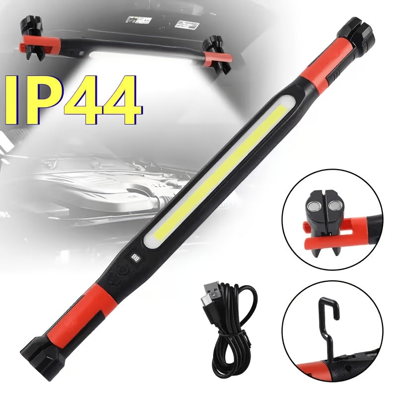Kemielus Rechargeable LED Work Light Bar Magnetic Base IP44 Off-Road Vehicle Lamp High Lumens Portable Cordless Flashlight for Inspection Workshop Outdoor Emergency