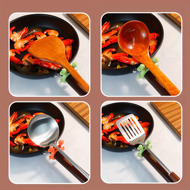 2Pcs Silicone Spoon Rest Set, Cute Crab and Octopus Shaped Heat Resistant Spoon Holder, Kitchen Utensil and Spatula Organizer, Perfect Gift Idea