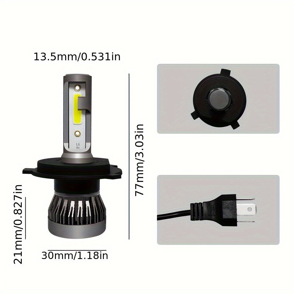 CROSSPASSION 2-Pack 9005 HB3 9006 HB4 H1 H4 H7 H11 Headlight and High Beam COB LED Headlights, 230W High Power 6500K Pure White Light, Integrated Driver, 1:1 Mini Size, Easy to Install, No Battery Included
