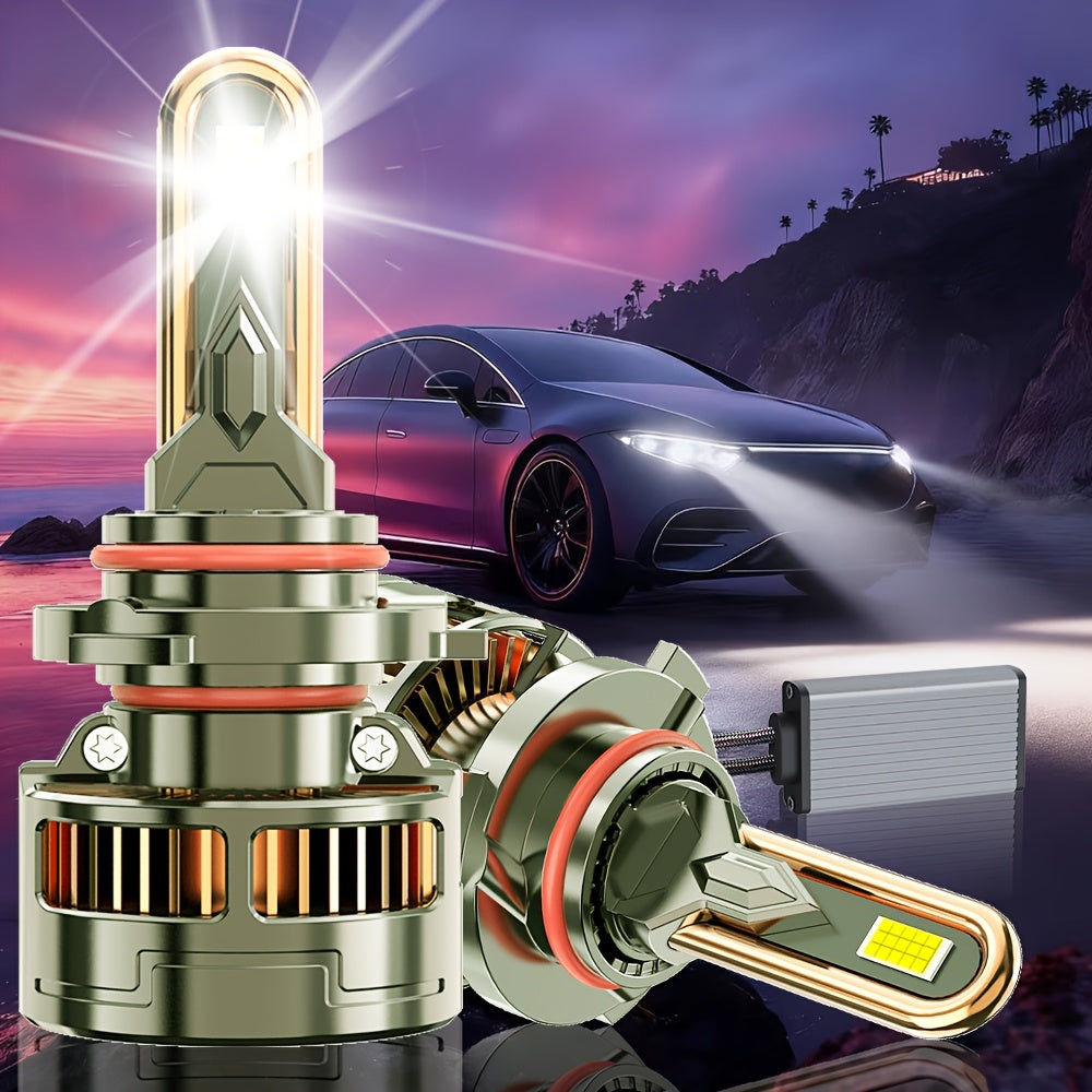 2PCS LED Headlights, Plug-and-Play, Compatible with H1, H4/9003/HB2, H7/H18, H16/H11/H9/H8, 9005/HB3, 9006/HB4, 9012/HIR2, 7500K Color Temperature, 58300LM, 350W High Power, for Low Beam and High Beam Applications. A65