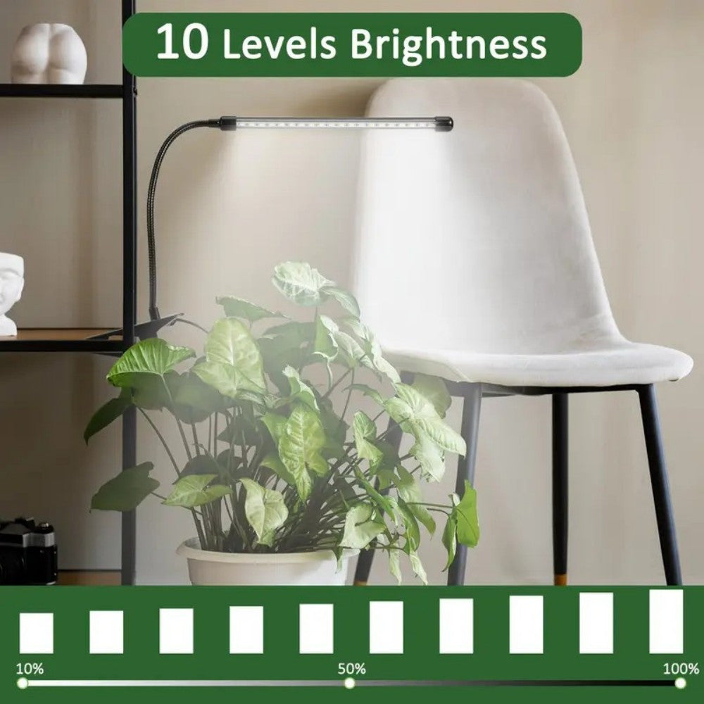 USB Powered Full Spectrum LED Plant Grow Light, Ground Plug Single Tube Plant Light, Gooseneck Dimmable Indoor Potted Plant Lamp, Built-in Automatic Timing Function, Indoor Sun Simulation Grow Light