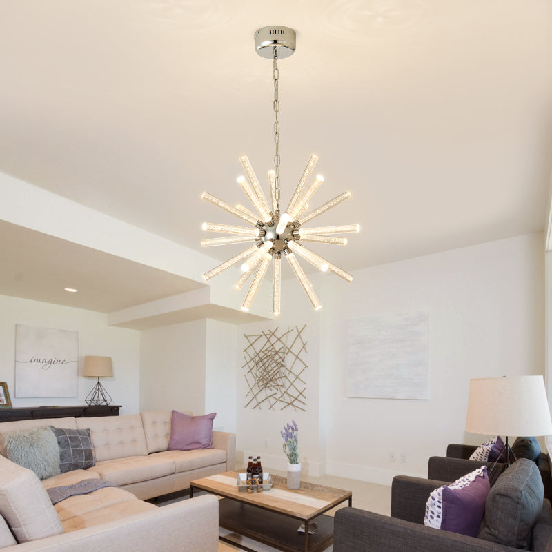 24-light bubble column pendant light, adjustable hanging lamp, living room dining room decorative light, hotel project lighting fixture