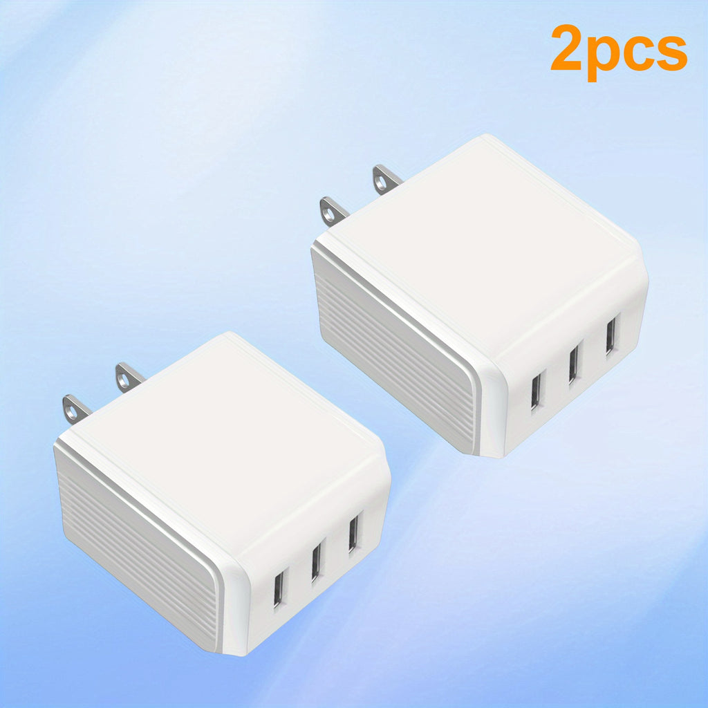 USB Charger Cube, Wall Charger Plug, 3-Muti Port USB Adapter Power Plug Charging Station Box Base for I Phone 15 14 13 12 Pro Max Mini SE 11 Pro Max/ X/ 8/ 7