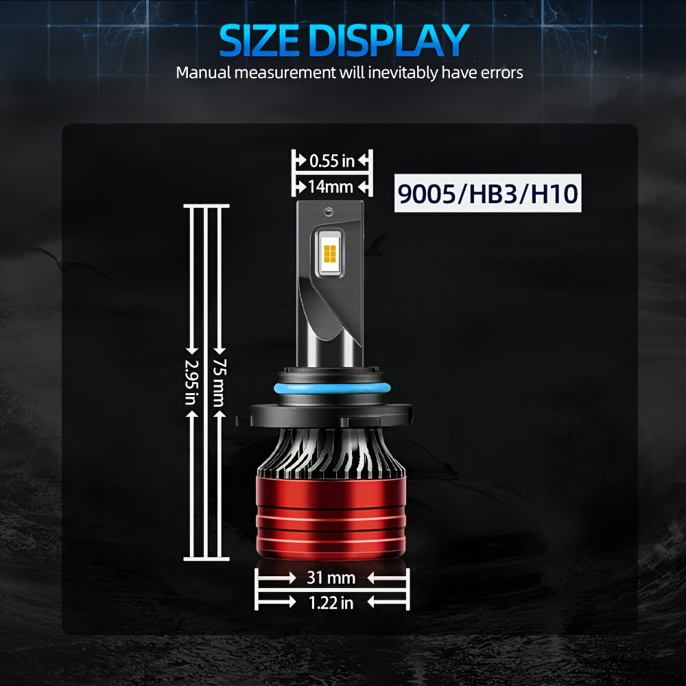 2Pcs 270W LED Headlight Bulbs - High/Low Beam, 6500K White, Plug-and-Play, Enhanced Visibility and Safety, Fits Most Vehicles