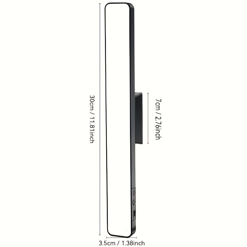 1pc [3-color switching function] college dorm essential, rechargeable magnetic LED tube light, desk/wardrobe/kitchen installation, flicker-free, adjustable brightness