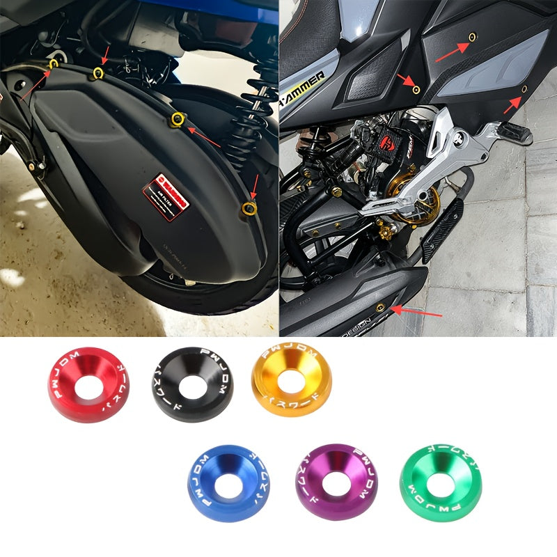 100pcs Aluminum Alloy M6×50 Car Modification Decorative Bolts, Fender/License Plate/Engine Bay Decorative Nuts, Multiple Colors Available, DIY License Plate Fasteners for Car Modification