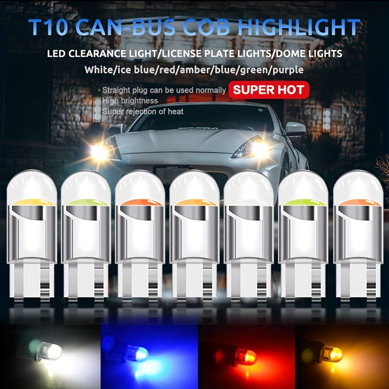 20-Pack T10 LED COB Car Mini LED Bulbs, Car Small Light, Super Bright Imported Chips, High Brightness Neon Light, Universal for Car and Motorcycle