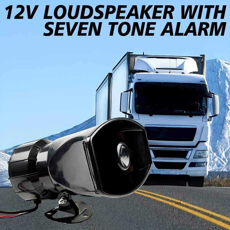 [2025 New] 12V Universal Vehicle Alarm Horn Speaker - 7 Sound Effects, One-Key Switch! Perfect for Motorcycles, Cars, Trucks, RVs & Modified Vehicles, Easy Installation