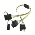 4-Pin Flat Y-Splitter Plug Adapter, 17.5-Inch Trailer Extension Wiring Harness Plug, for LED Tailgate Light Bar and Trailer Lights, US Standard