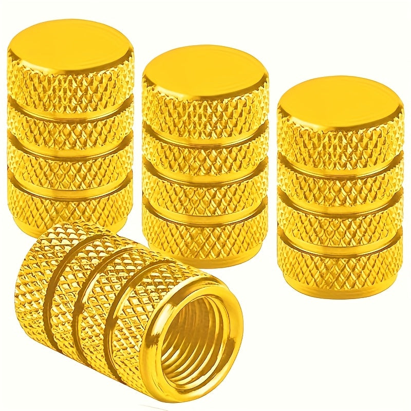 pcs Aluminum Tire Valve Caps - Corrosion Resistant, Durable, Windproof, Universal Fit for Cars, Trucks, Motorcycles, SUVs, Bicycles - Easy No-Tool Installation, Vehicle Maintenance, Stylish Metal Finish, High-Quality Construction