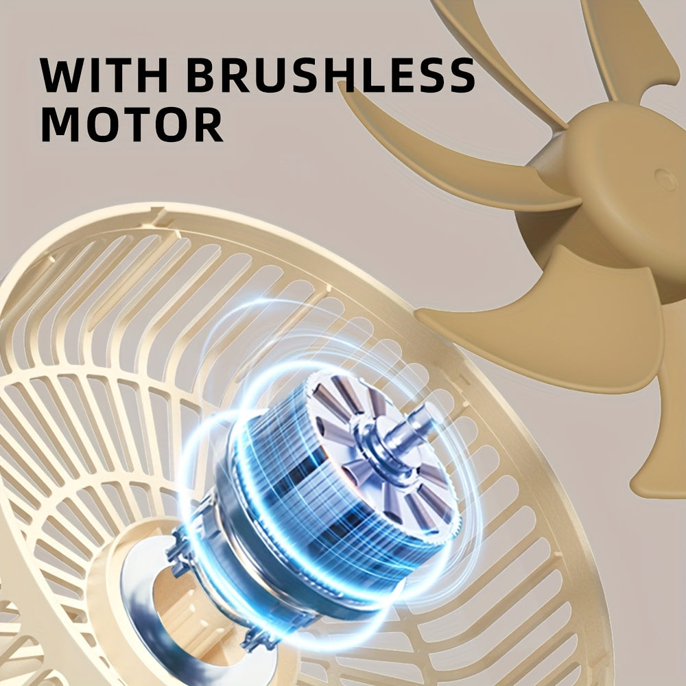 Portable 6 Inch USB Rechargeable Mini Fan with Stand, 1800mAh Battery, Personal Cooling Fan for Desktop, Home Office, Dormitory and Bedroom