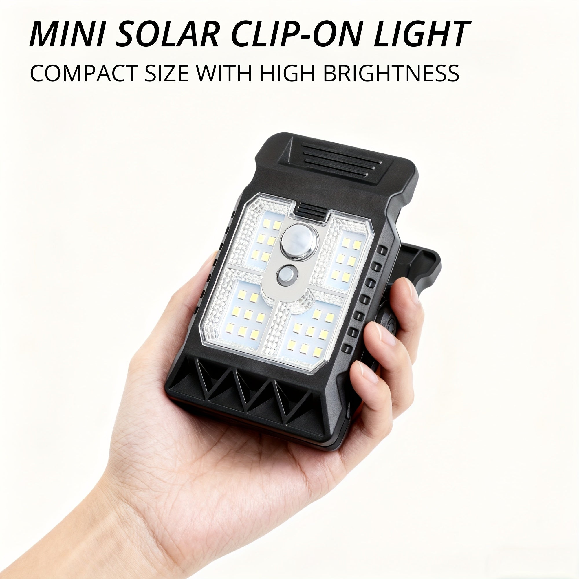 1 Outdoor Solar Light with Motion Sensor, These Portable Clip-On LED Garden Lights are Suitable for Various Purposes such as Maintenance, Camping, Fishing and Street Lighting, Available in Three Different Styles