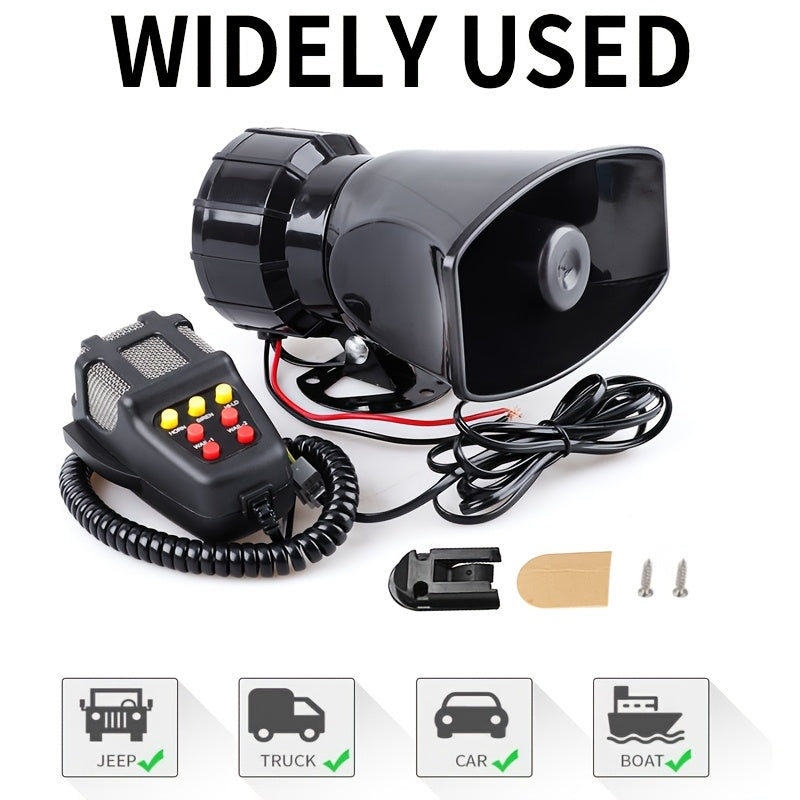 [2025 New] 12V Universal Vehicle Alarm Horn Speaker - 7 Sound Effects, One-Key Switch! Perfect for Motorcycles, Cars, Trucks, RVs & Modified Vehicles, Easy Installation