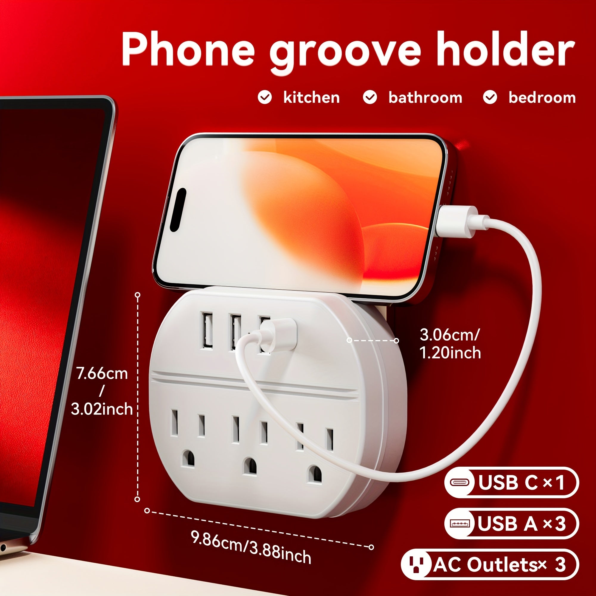 This Is a 7-In-1 Power Strip Featuring a USB Port, Three USB-A Ports, One USB-C Port, And Three AC Socket Outlets. It'S a Wall Socket That Is Portable And Ideal for Home, Office, And Travel Use. Available in White And Black