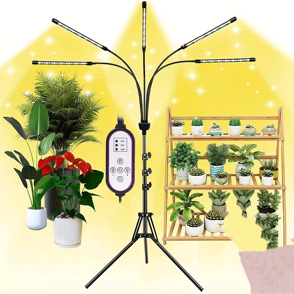 Tripod Plant Grow Light, 3000K Warm White Adjustable Stand Grow Lamp, Seedling Plant Growth Supplement Light