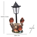 Multi-Functional Courtyard Resin Bird Flower Pot Outdoor Statue Solar Light, Garden Path Villa Landscaping Home Decorative Light, Balcony Corridor Ambient Night Light, Red Resin Bird Sculpture Light, Suitable Christmas Gift for Friends