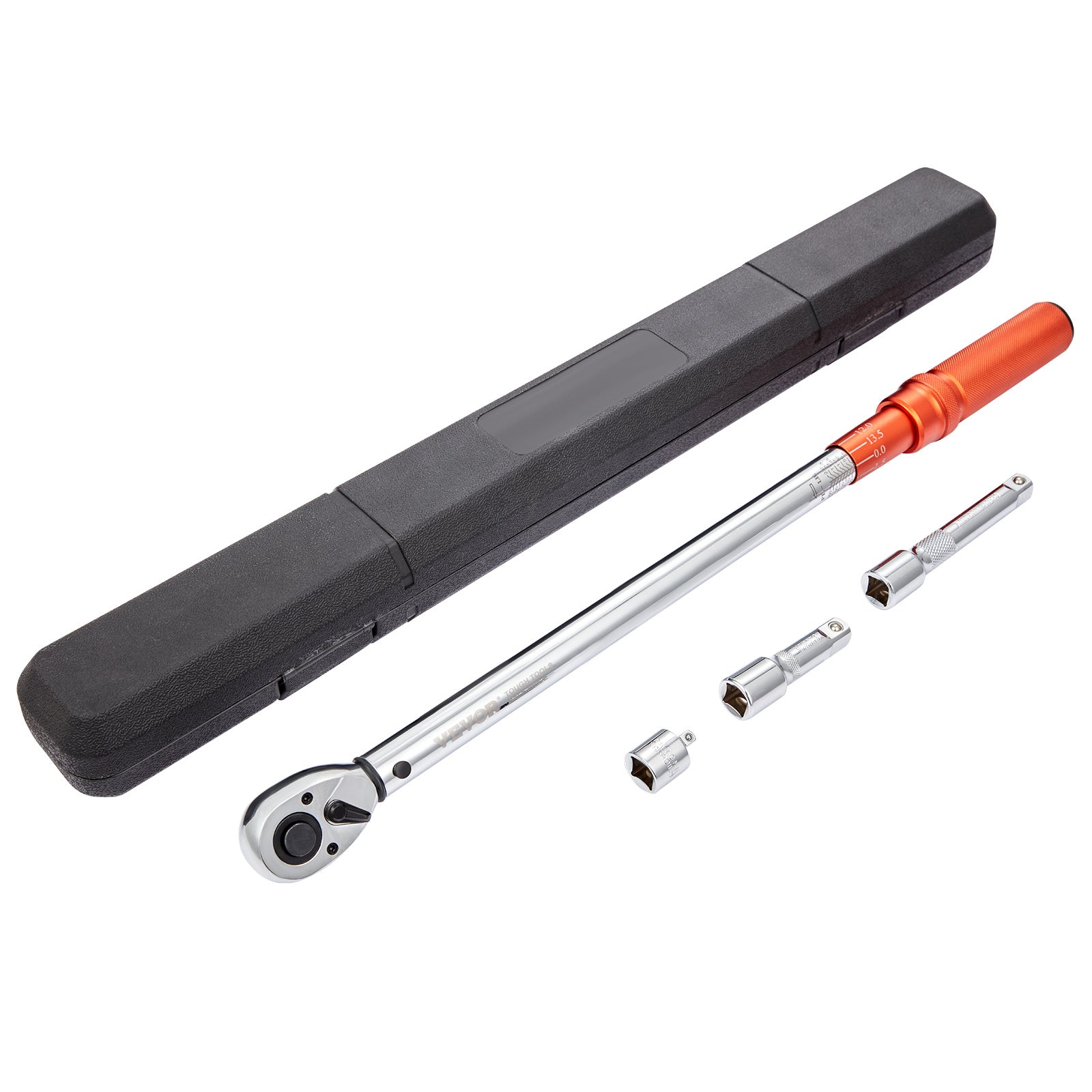 VEVOR Torque Wrench, 1/4“ / 3/8” / 1/2“ Drive Click Torque Wrench 10-80 ft-lbs / 20-200 in-lbs / 25-250 ft-lbs 3-23 Nm / 34-340 Nm / 14-110 Nm, Dual-Direction Adjustable Torque Wrench Set