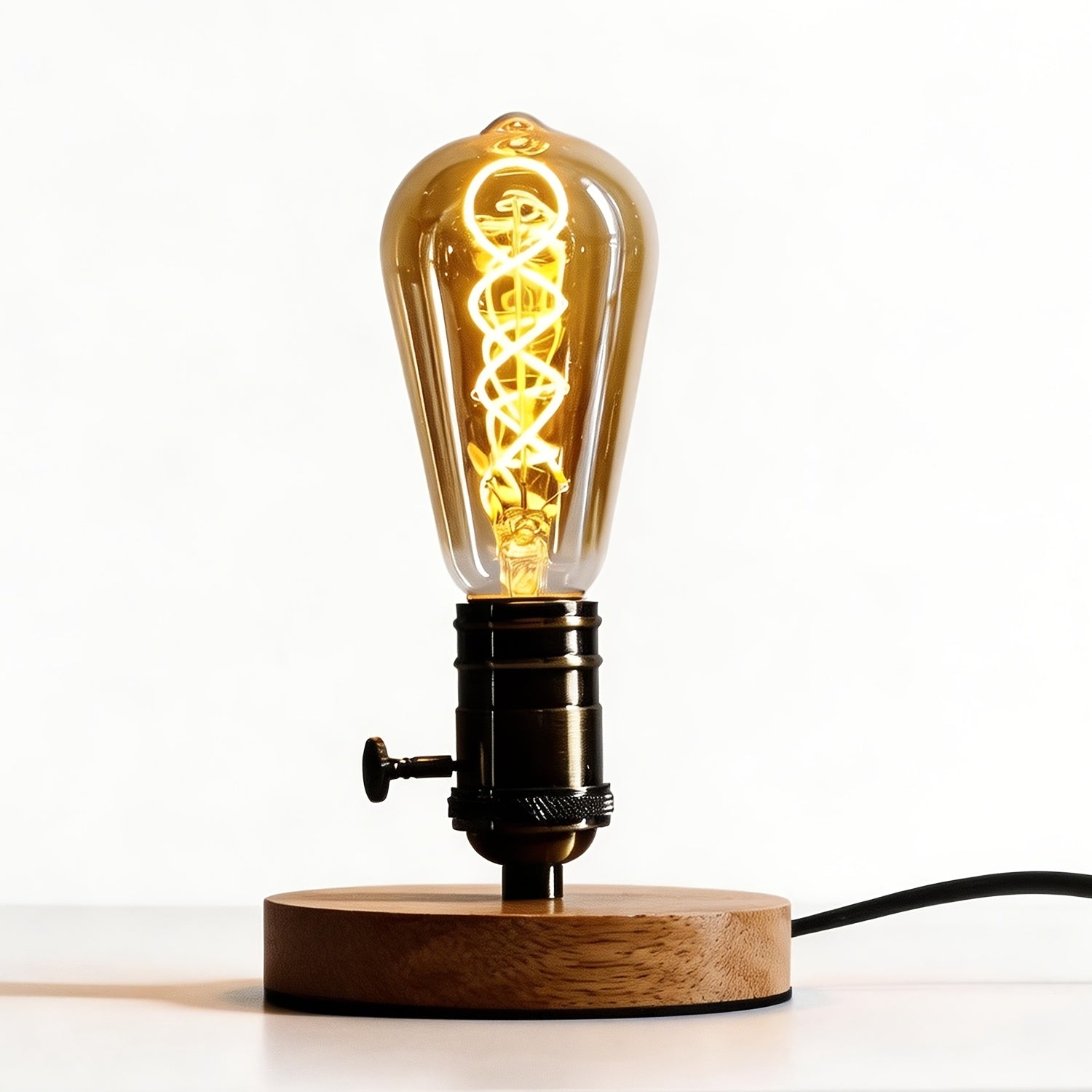 1-pack, ST19 vintage LED bulb, 2300K, dimmable, spiral filament, decorative glass, E26 base, perfect for home decoration