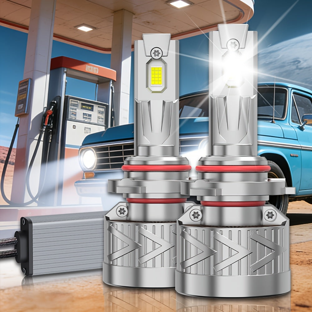 2-Pack LED Car Headlights, Compatible with H11/H7/H4/H1 Sockets, Corresponding to 9005/9006/9012 Specifications, 57000 Lumens Brightness, 6500K Cool White Light, 300W Power, Plug-and-Play