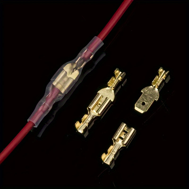 270/360-Piece 2.8mm 4.8mm 6.3mm Plug Spring Female/Male Spade Cold Crimp Terminals with Transparent Insulating Sleeve Connectors – Car Speaker Wire Connector Kit