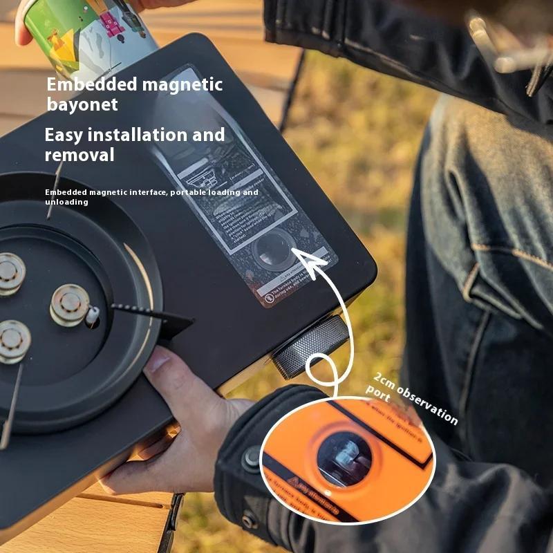Mountainhiker 3500W High-Power Outdoor Portable Strong-Flame Cassette Stove, Tea Kettle Camping Stove Head, Commercial & Home Use