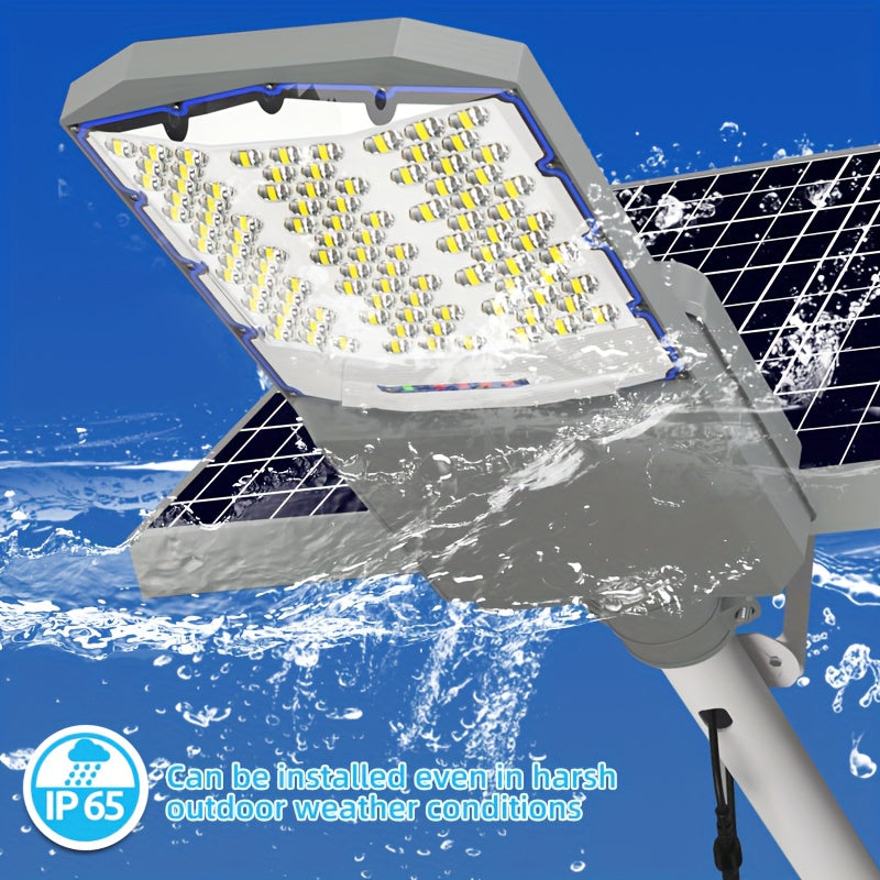 Outdoor High Quality Super Bright Solar Street Light, 18000mAh High Capacity Battery, 6500K Color Temperature Super Bright Curved Solar Street Light, Solar Street Light for Parking Lots, Parks, Road Projects