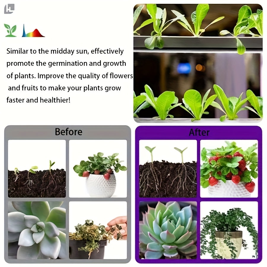 Smart Full Spectrum Indoor Plant Grow Light, Built-in Auto Timer & Adjustable Height, Dual-Ring System, Specially Designed for Indoor Potted Plants