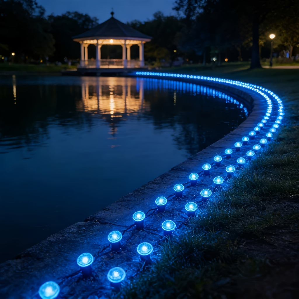 30 Pack Outdoor Solar Lawn Light Post, Multi-Color, Pathway Lighting, Ground Light, Decorative Solar Garden Light, Patio/Lawn Camping Party & Wedding Ambience Decoration; Spring Summer Outdoor Waterproof Decorative Ambience Light