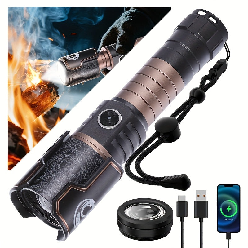 SKYFIRE Mini Flashlight | Ultra-Bright Compact Light | Zoomable | Heat Dissipation | 6-Level Dimmable | Long Battery Life