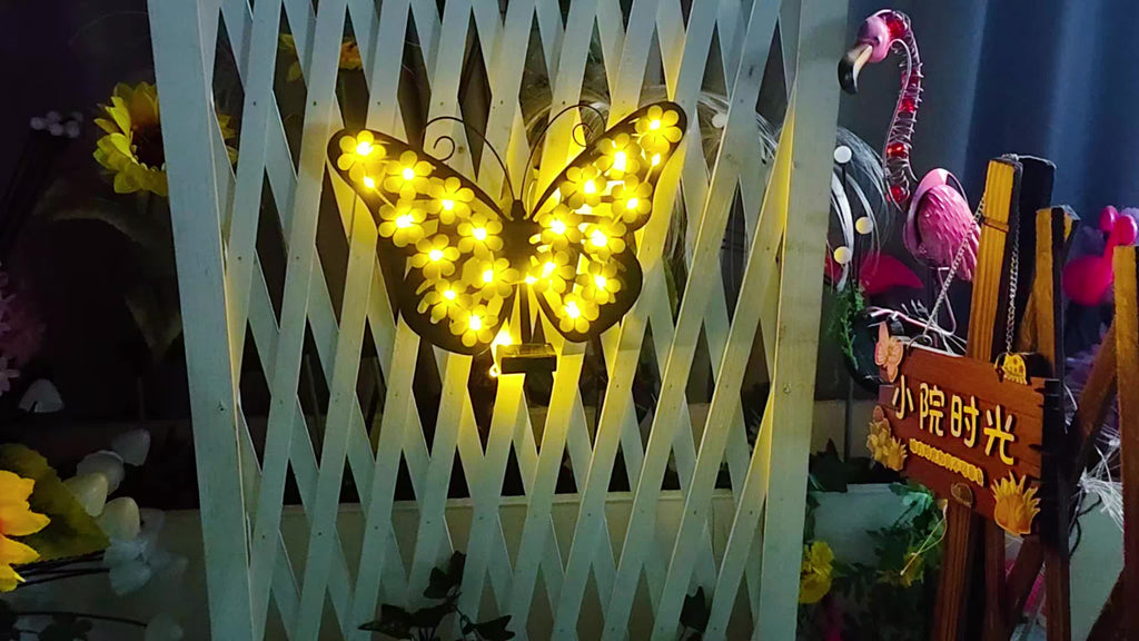 Solar Butterfly Wall Light - Vibrant Outdoor Decoration for Festivals and Gardens, Energy Saving, Illumination, Ni-MH Battery, Christmas Gift, Holiday Gift, Ambient Light for Garden and Outdoor Decor, Solar Wall Light, Perfect for Halloween & Christmas