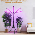 Triangle Stand Strip Plant Grow Light, 5-Head Rotatable Gooseneck Dimmable Timing Plant Light, 2.1m Height with USB Cable, Adjustable Brightness & Height, High Lumen, Indoor Supplemental Grow Light for Living Room