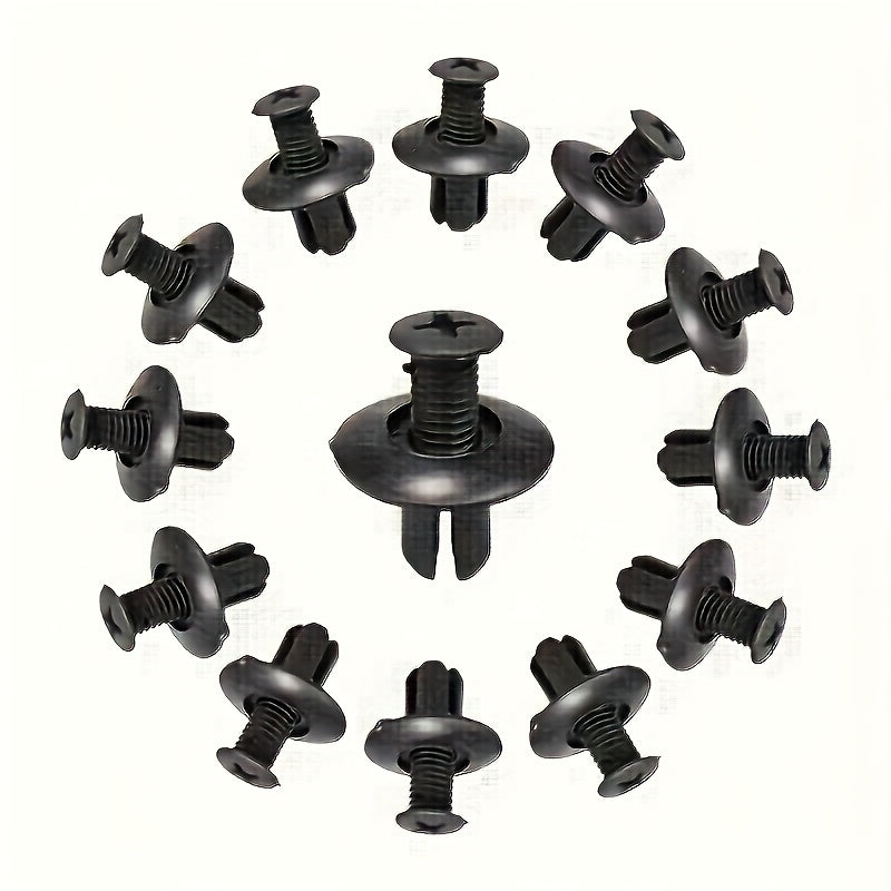 120pcs Automotive Plastic Rivet Fasteners – For Door Trim Panel Fixing, Black Simple & Practical Essential Accessories, Fender Bumper Edge Molding Clips, Car Rivets, Auto Bumper Rivets, Interior Trim Accessories, Decorative Clips