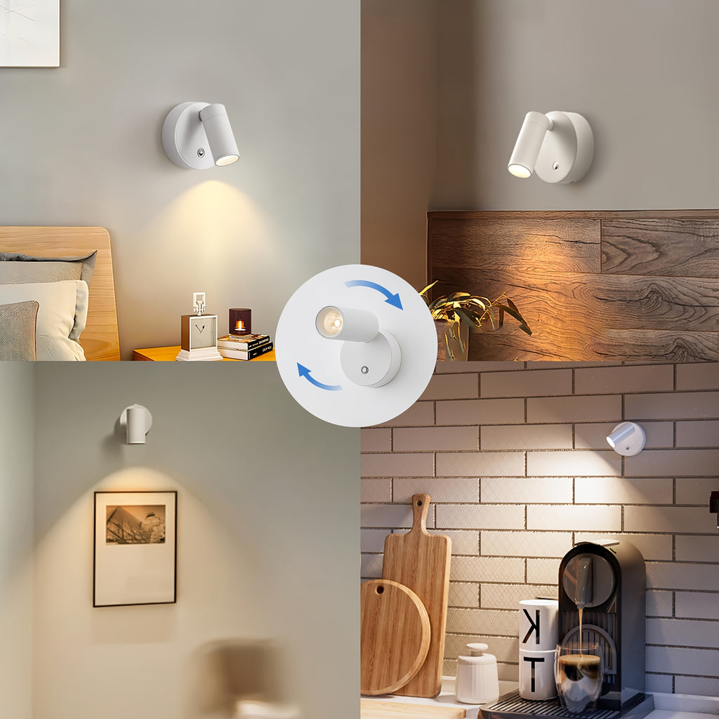 1PC 360° Rotatable Black &amp; White Spotlights — Ideal for Kitchen Island, Entryway, Hallway &amp; Corridor Lighting, Bedside Lamp, Home Decor, Christmas Decoration New Arrival, Can Be Used as Wall Lamp.