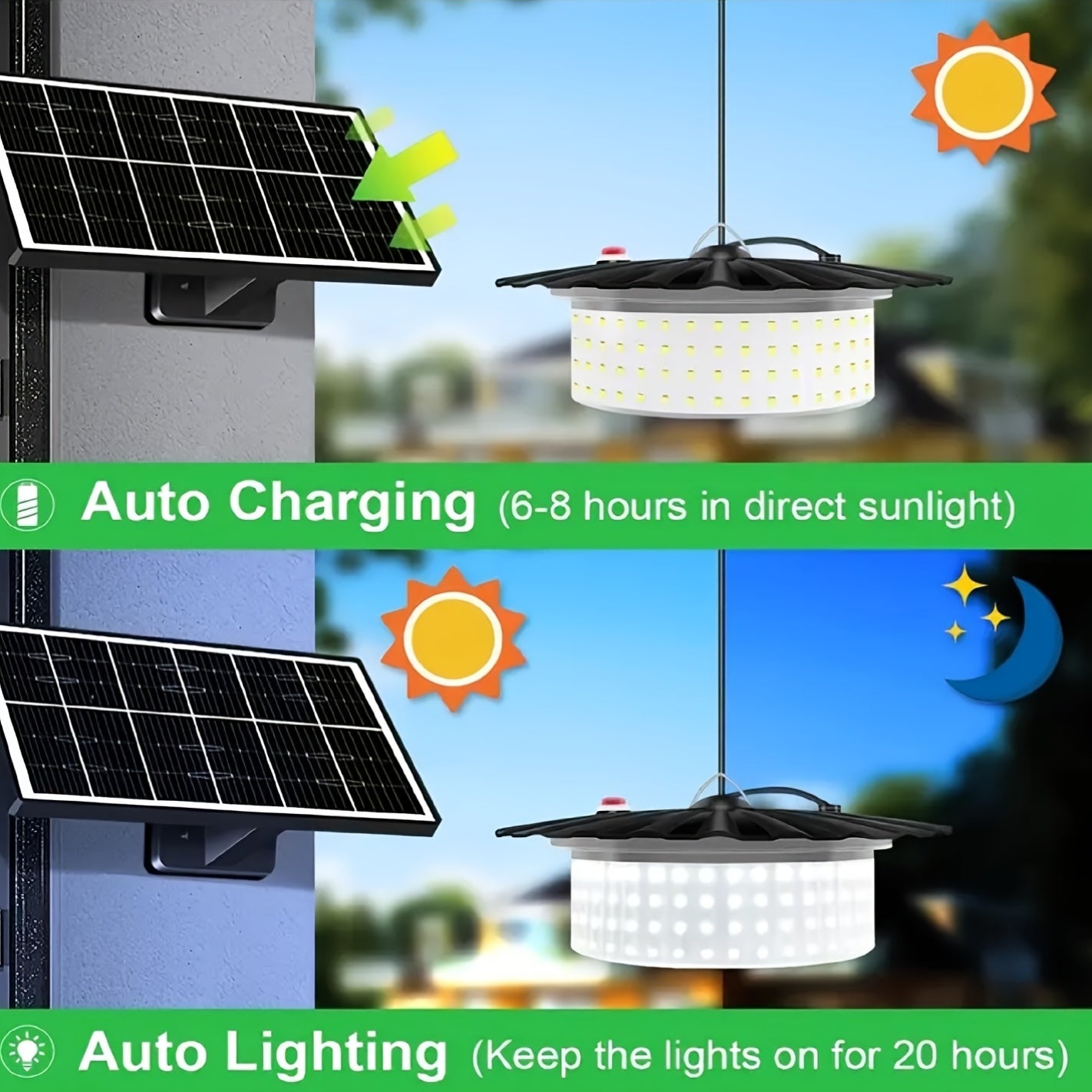 Solar Sensor Pendant Light - White Light