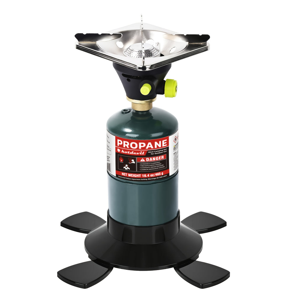 Bottled Propane Camping Stove with Gas Canister Base, Lightweight Propane & MAPP Gas Camping Stove, Instant Ignition Design, Ideal for Hiking, Backpacking & Outdoor Cooking.