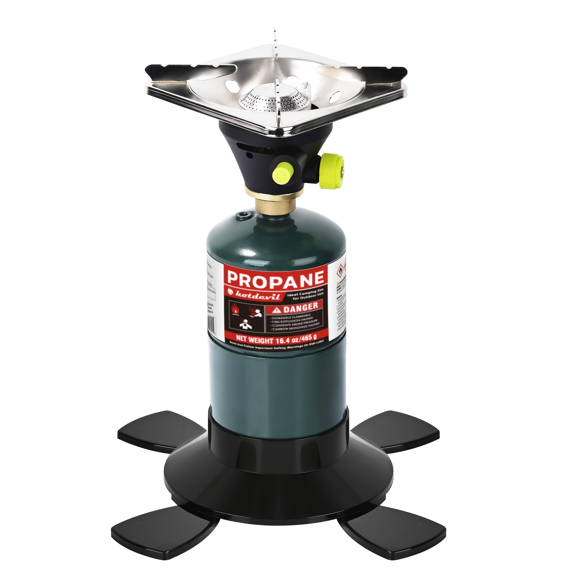 Bottled Propane Camping Stove with Gas Canister Base, Lightweight Propane & MAPP Gas Camping Stove, Instant Ignition Design, Ideal for Hiking, Backpacking & Outdoor Cooking.