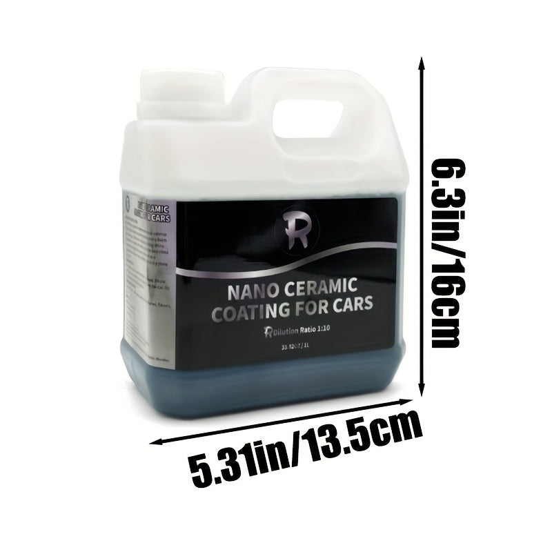 适用于车辆的高级纳米液体玻璃漆保护剂，采用疏水陶瓷涂层，可防水、抗紫外线，并提供防刮保护