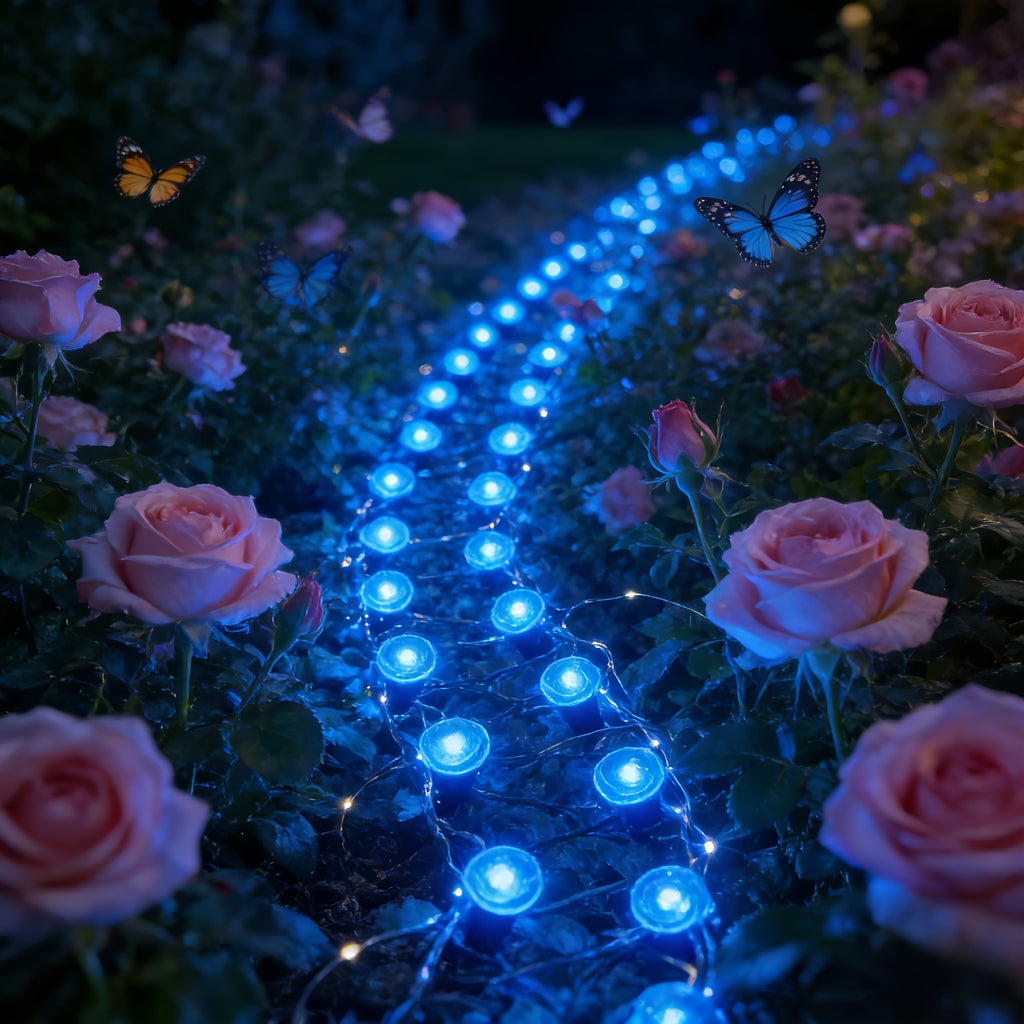 30 LED Outdoor Solar Lawn Light, IP44 Waterproof Ground Insert Lamp, String Lights for Garden Path, Patio, Lawn, Camping, Party, Wedding, Festival Decoration