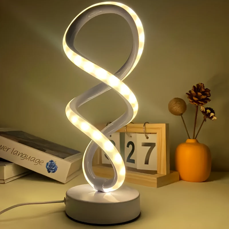 Classic retro spiral table lamp set (4/2/1-pack), three-color dimmable, USB powered, durable metal material, multi-room decorative light, suitable for bedroom, living room, study, hotel, office bedside lamp