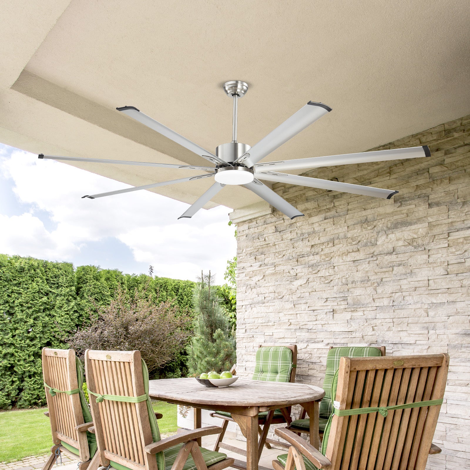 VEVOR 72/84 Inch Ceiling Fan with Light, Remote Control, Reversible Motor, Brushed Nickel