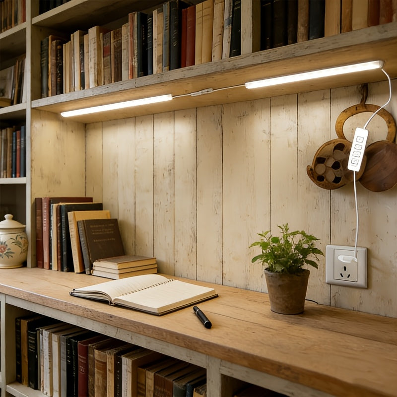 1 set USB under-cabinet light, display light, adjustable LED night light, ultra-thin under-cabinet light, kitchen three-color under-counter light, dimmable light for cabinets, counters, workbenches, tables, home wall light, strip lighting tube.