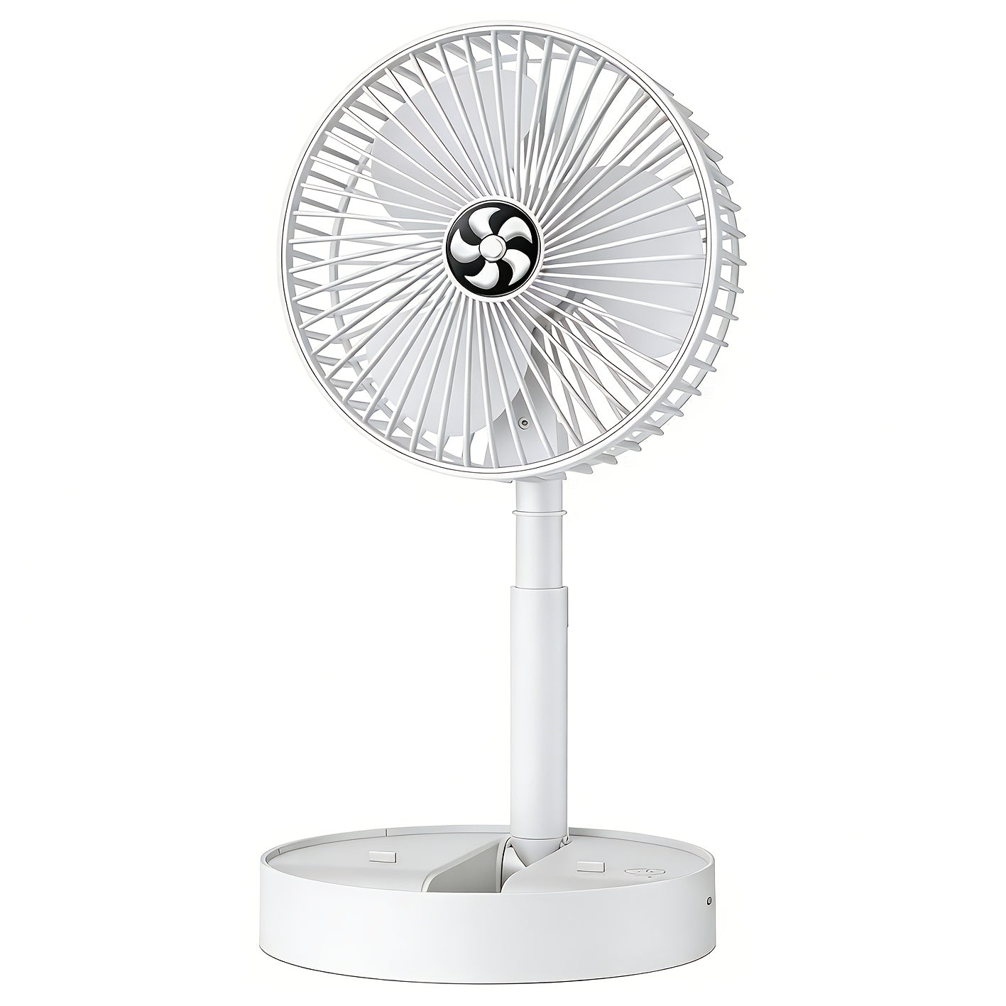 Retractable Foldable Desktop Fan, Portable Telescopic Design, Natural Cooling, Ideal for Home, Office, Balcony and Desk, Compact Stylish Fan (Beige / White)