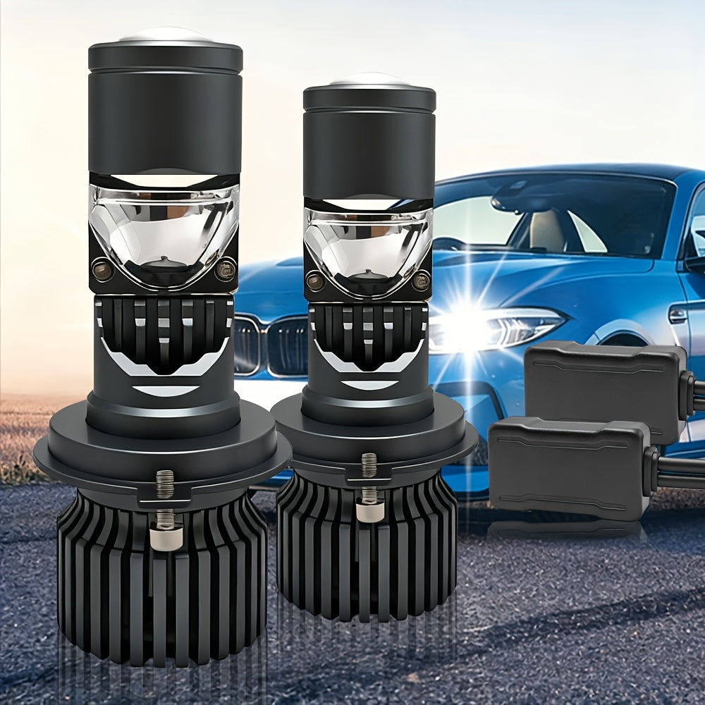2PCS LED Car Headlights, Compatible - H4/9003/HB2 - 59800LM, 350W High/Low Beam, 6500K Cool White Light, 600% Brightness Increase, Plug-and-Play, Built-in & External Driver, Ultra-High Cooling Fan