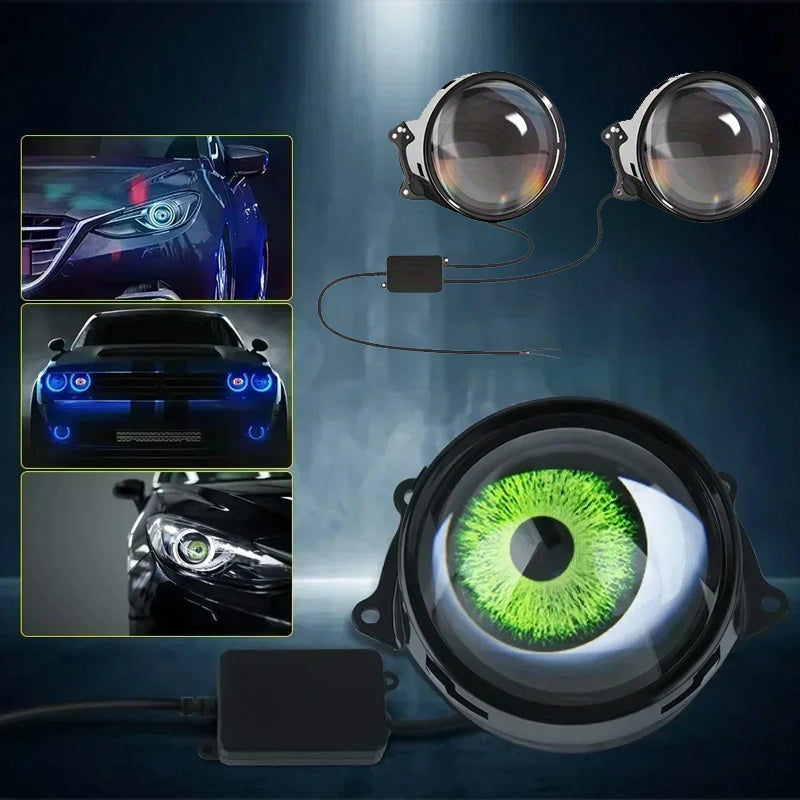 1 Piece / Pair Truck New Upgraded 33 Pattern Evil Eye Expression Decorative Light, 9-36V Compatible with Motorcycles, SUVs, Gifts, Party Decorations, DIY Personalized Car Ornament