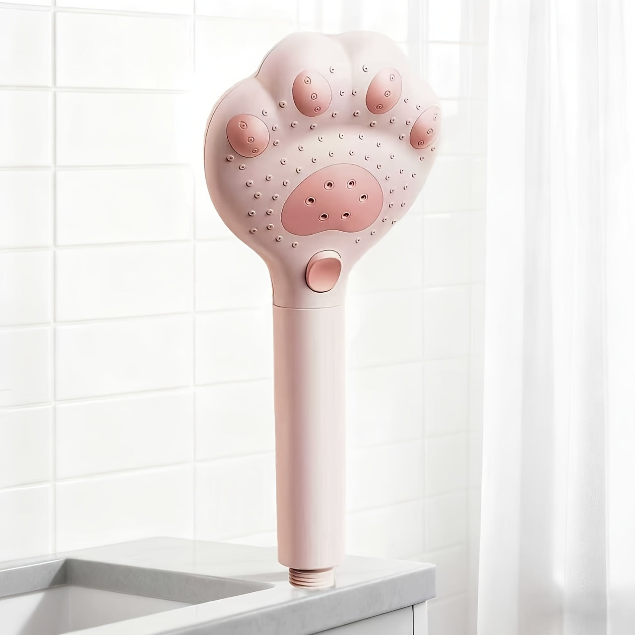 1 Adjustable Handheld Showerhead, Claw-Shaped Design, 3-Speed Massage, for Bathroom, Wall-Mounted & Hanging, Plastic Material, Shower Use Only