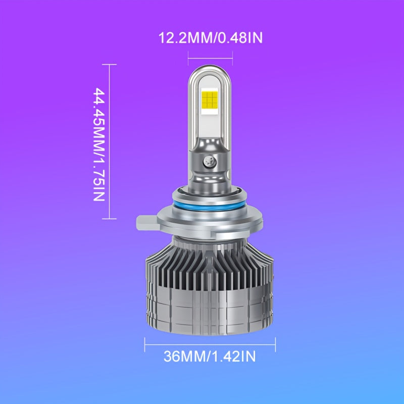2-Pack 9005 9006 9012 d2h H1 H3 H4 H7 H11 High Power 7545 CSP Chip 800% Brightness Increase 6000K Color Temperature Super Bright Car LED Headlights U-Shaped Copper Tube Fast Heat Dissipation with Cooling Fan Aluminum Housing Car Headlights Easy to Install