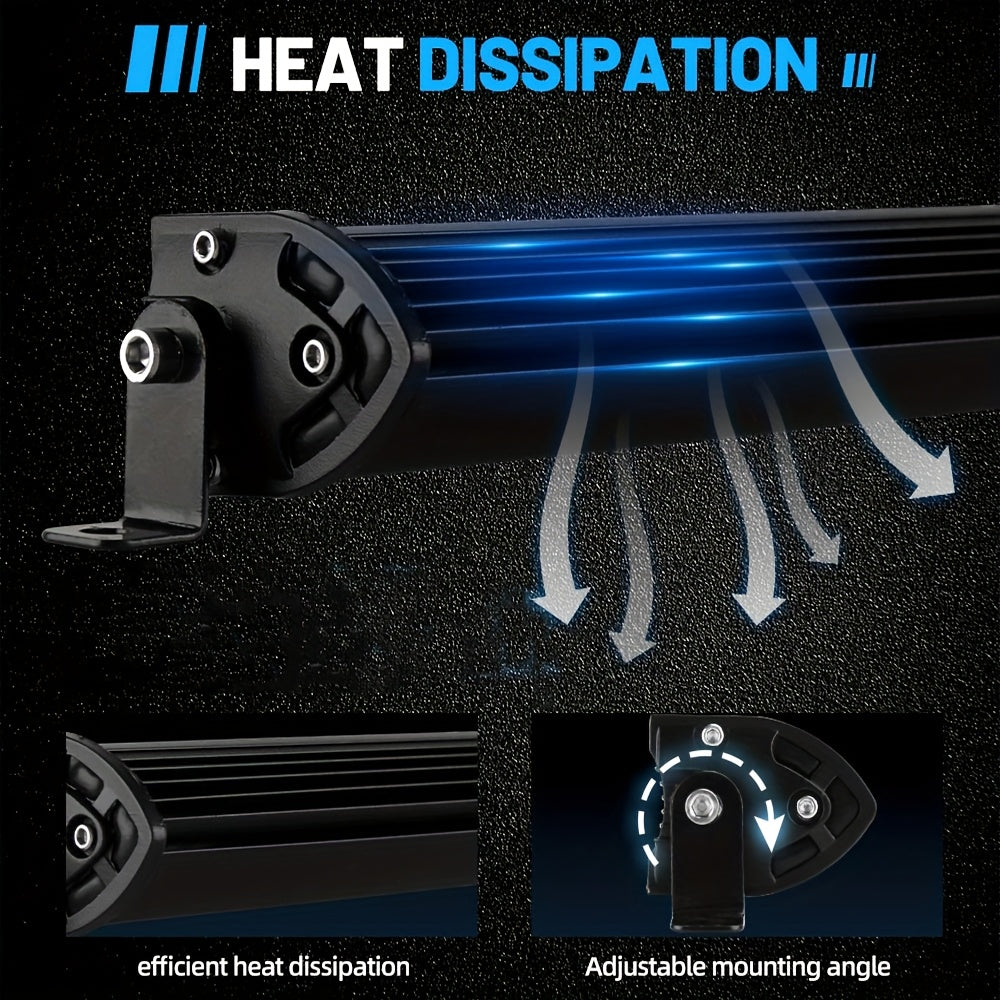 12D超薄双排15英寸黄/白光 LED 灯条-适用于越野、ATV、卡车、SUV、UTV 拖拉机和船舶LED灯，12-24V越野灯条,卡车配件