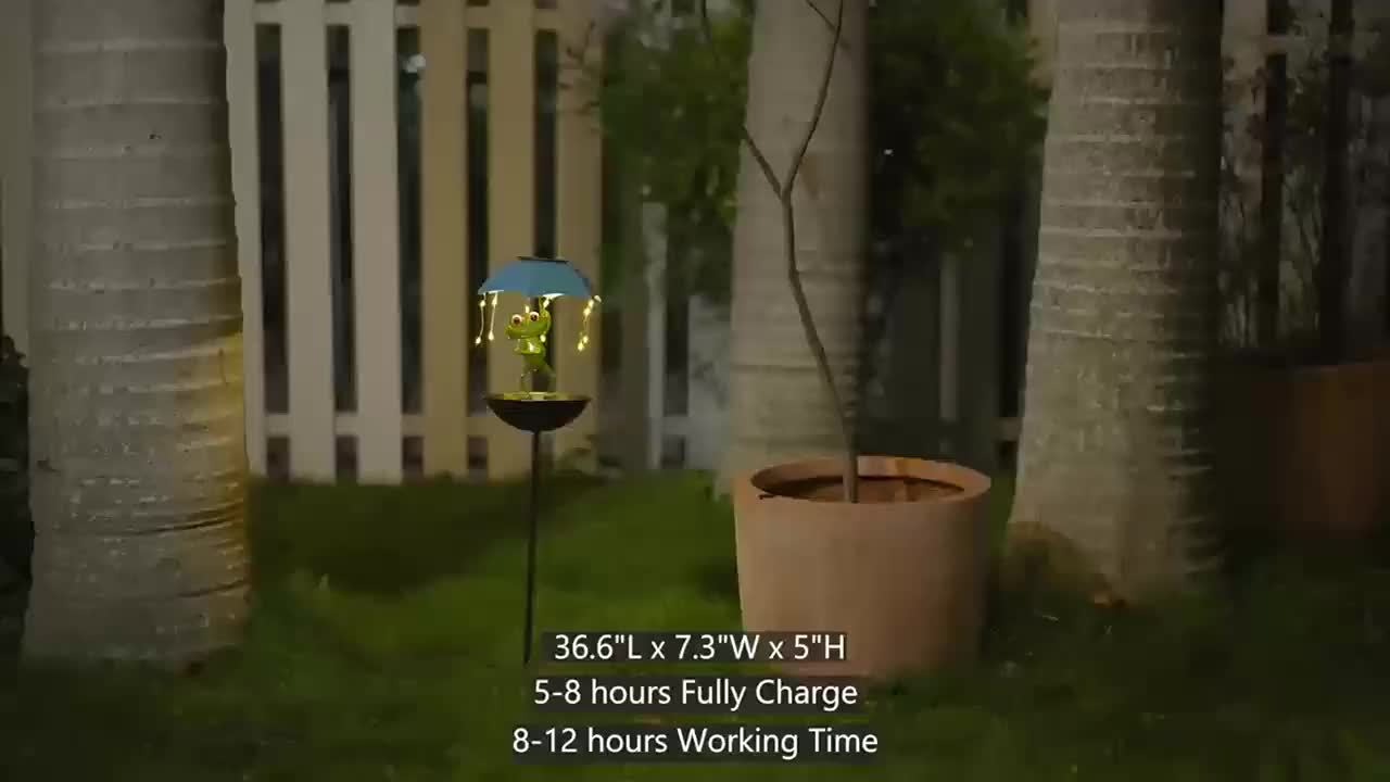 One Frog Statue Solar Street Light, Outdoor Hummingbird Feeder, Garden Decorative Lighting with String Lights, Perfect for Courtyard Paths, Lawns, Patio Street Lights, Essential Decoration for Halloween and Christmas