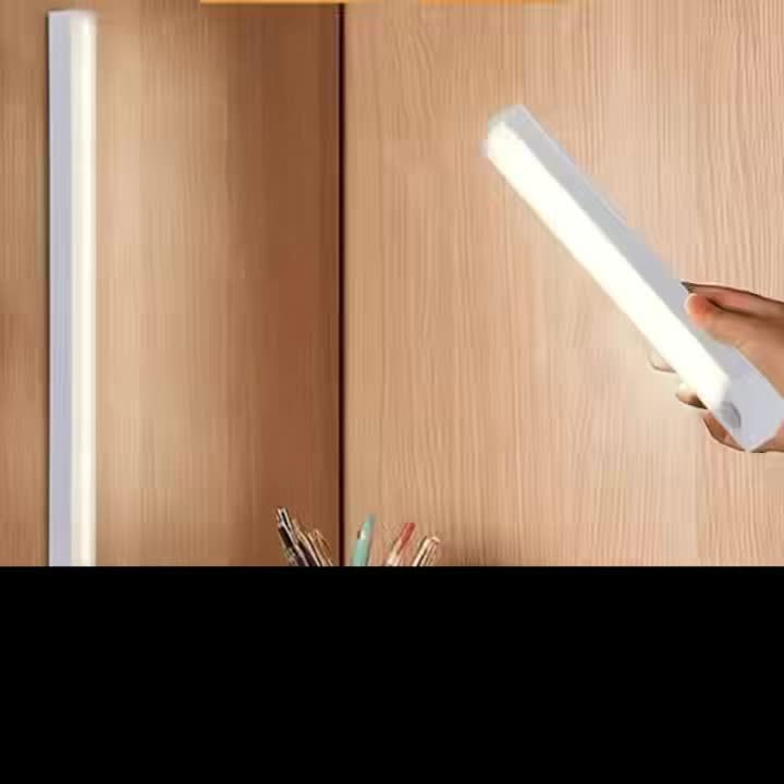 1 个 10/20/30/50cm USB 白色&暖色 LED 灯带，带运动传感器，非常适合橱柜、衣柜和走廊，无线运动传感器 LED 灯条，可充电磁性夜灯