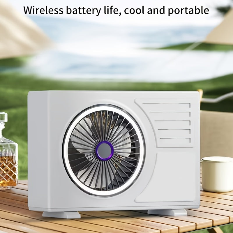 Portable Desktop Cooling Fan, Desktop Air Circulation Fan, 5 Speed Levels, USB Type-C Rechargeable, Quiet Personal Fan for Home, Office, Bedroom and Outdoor Use
